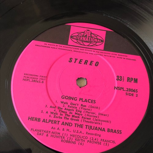 87 - Herb Alpert And the Tijuana Brass. Going places. Pye international NPL28065