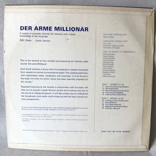 92 - Der Arme Million’a’r. A course in every day German. Lessons 11 to 20. BBC radio study session.