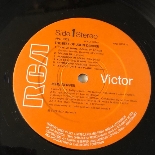 103 - The best of John Denver RCA records stereo APL1 0374.