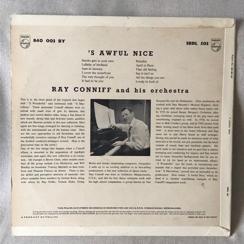 107 - Ray Conniff and his Orchestra. ‘S Awful Nice. Phillips hi-fi stereo SBBL 503