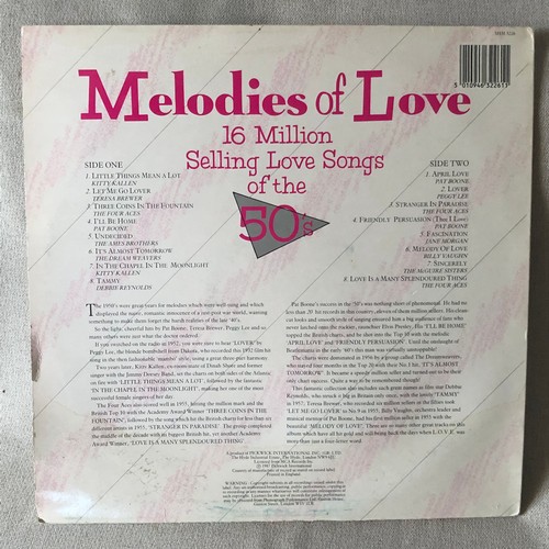 108 - Melodies of love. 16 million selling love songs of the 50s . SHM 3226