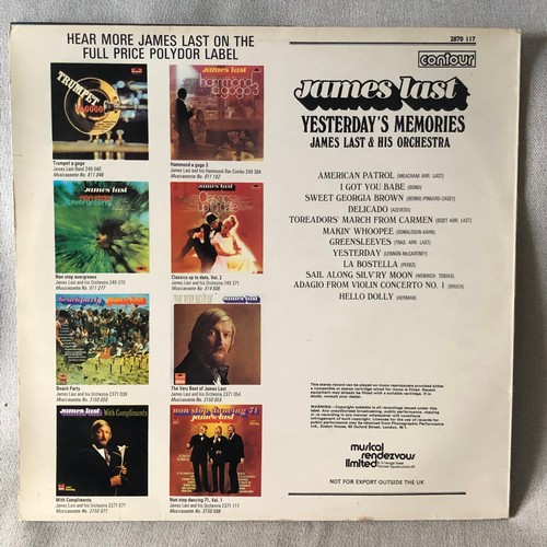 178 - James last yesterday‘s memories. Contour Records 2870 117