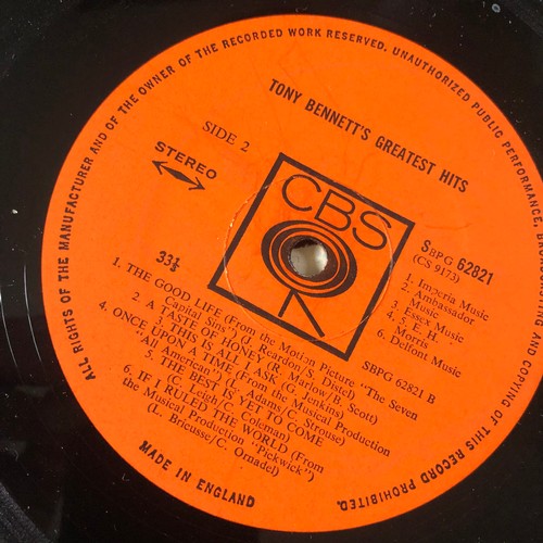 244 - Tony Bennett.  Tony‘s greatest hits. CBS62821