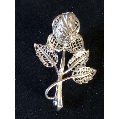 42 - Sterling Silver Thistle brooch