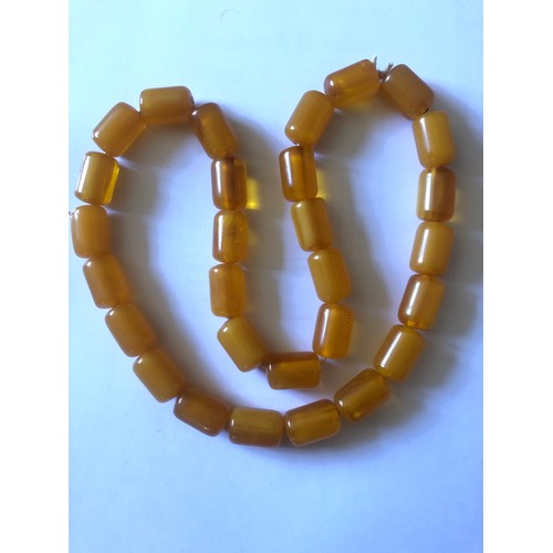 61 - Faux Butterscotch Amber bead necklace