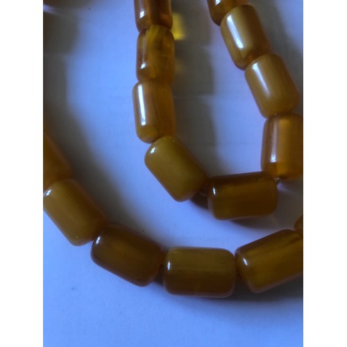61 - Faux Butterscotch Amber bead necklace