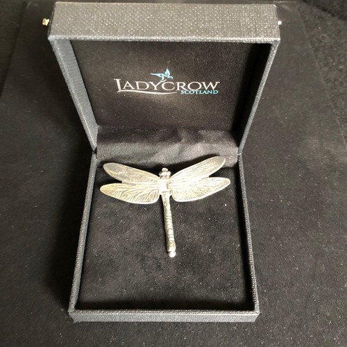 65 - LadyCrow Dragonfly brooch in box