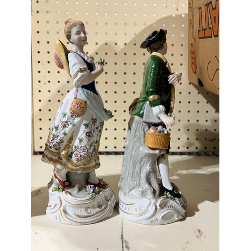 109 - Pair of Sitzendorf boy an girl figurines.