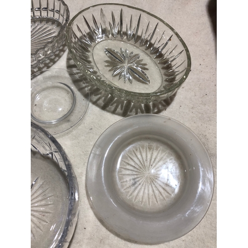 175 - Cut and pressed glass bowls and plates etc