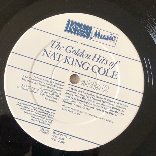 3 - The golden hits of Nat King Cole. Readers digest