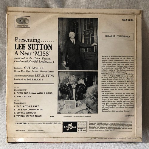 25 - Presenting Lee Sutton. A near Miss. Columbia EMI SCX6284