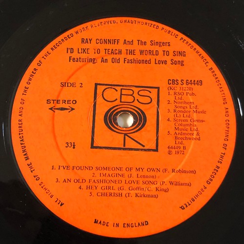 38 - Ray Conniff and the singers. I’d like to teach the world to sing. Stereo CBS64449