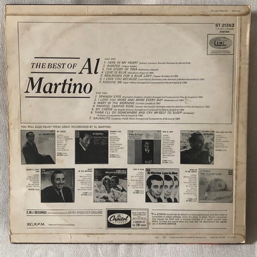 40 - The best of Al Martino. Capital records stereo ST21363