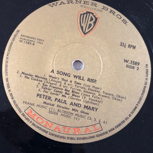 49 - Peter Paul and Mary. A song will rise. Warner Brothers records. 1589