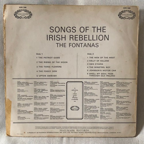 52 - Songs of the Irish rebellion. The Fontanas. Hallmark records HM544