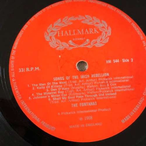 52 - Songs of the Irish rebellion. The Fontanas. Hallmark records HM544