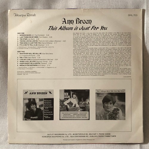 64 - Ann Breen. This album is just for you. Homespun records. DHL703