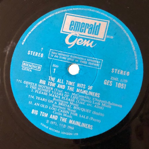 67 - The all-time hits of big Tom and the mainliners. Emerald gem stereo GES 1051