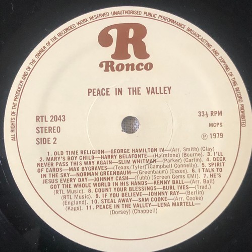 83 - Peace in the valley. 22 religious favourites. Ronco. RTL 2043