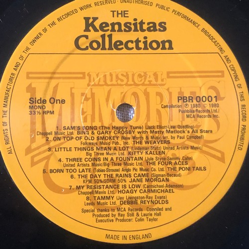 85 - Musical memories of the 50s. The Kensitas collection. Pushbike records. PB0001