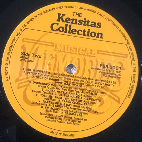 85 - Musical memories of the 50s. The Kensitas collection. Pushbike records. PB0001