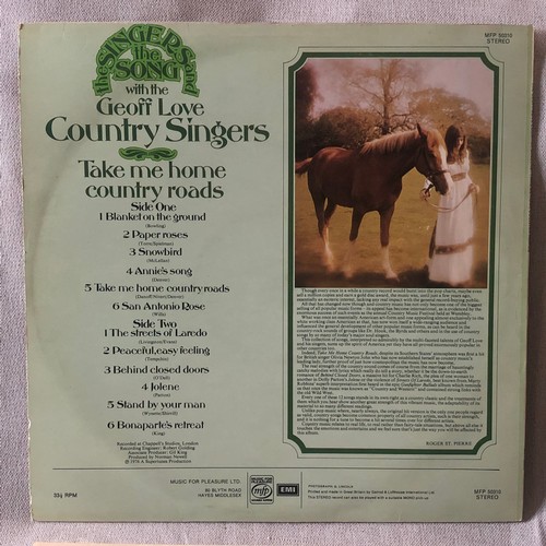 89 - The singers and the song with the Jeff love country singers. EMI records MFP 50310 stereo