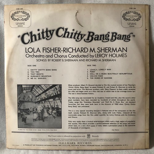 113 - Chitty Chitty Bang Bang. Lola Fisher, Richard M Sherman. Hallmark records. CHM 644