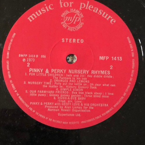 115 - Pinky and perky’s Nursery rhymes. EMI records. MFP 1413 stereo