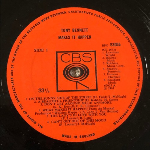 119 - Tony makes it happen. Tony Bennett. CBS records. 63055