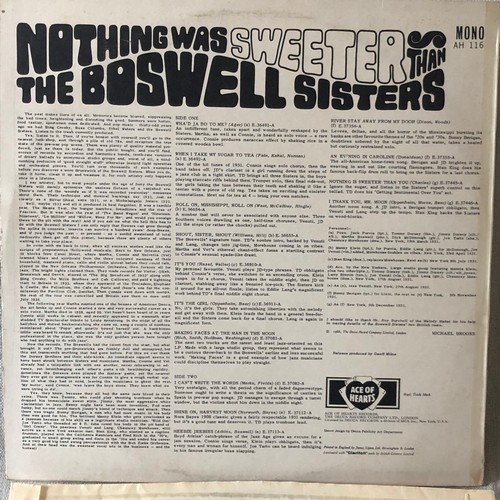 136 - Nothing was sweeter than the Boswell sisters. Ace of hearts mono AH116