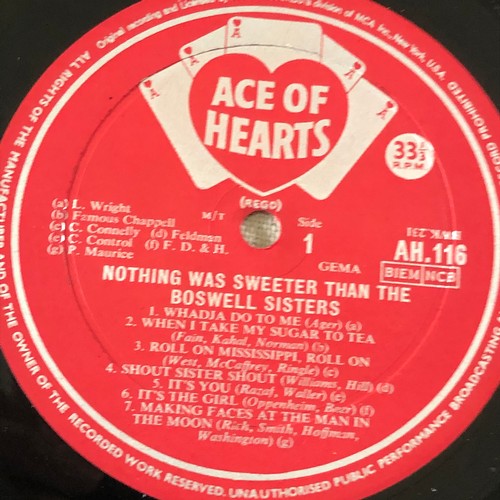 136 - Nothing was sweeter than the Boswell sisters. Ace of hearts mono AH116