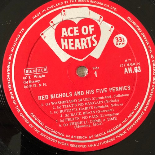 145 - Red nickels and his five pennies. Ace of hearts. Mono AH63