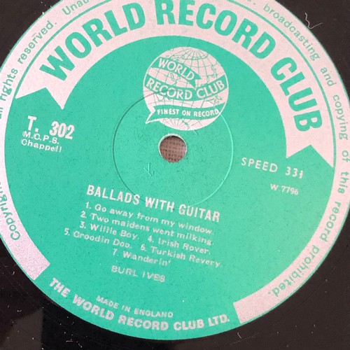 147 - Burl Ives. Ballads with guitar. World records T302