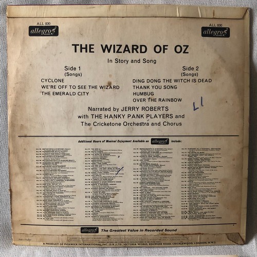 148 - Wizard of Oz. The hanky-panky with Orchestra and chorus. Happy time. Allegro records. ALL 830