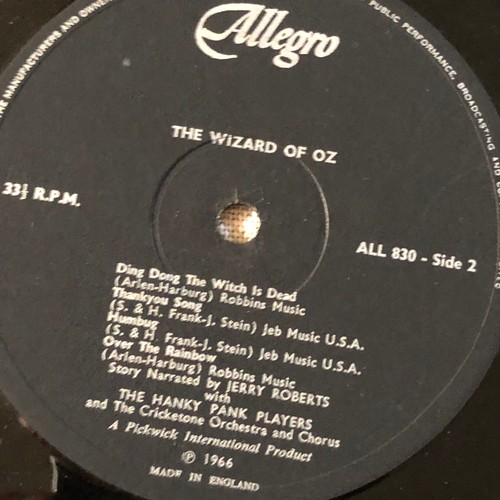 148 - Wizard of Oz. The hanky-panky with Orchestra and chorus. Happy time. Allegro records. ALL 830