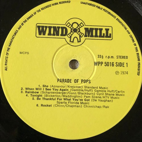 155 - Solid gold parade of pops 1974.  Windmill WPP5016