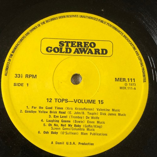 161 - 12 Tops. Today’s top hits  Stereo gold award series. ME111