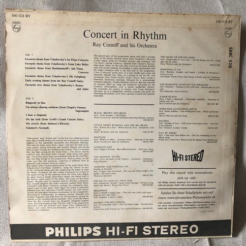 189 - Ray Conniff. Concert in rhythm. Phillips stereo 840024BY