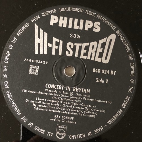 189 - Ray Conniff. Concert in rhythm. Phillips stereo 840024BY