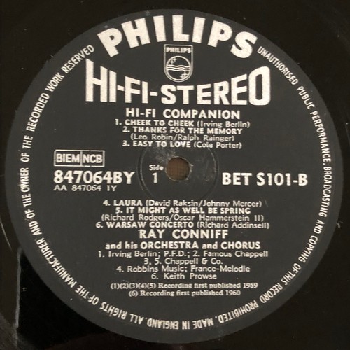 194 - The Ray Conniff hi-fi companion. Phillips hi-fi stereo. BET S101. Two Record set