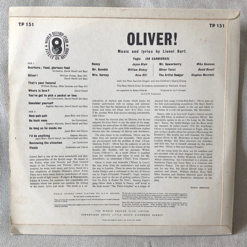 422 - Oliver. Music and lyrics by Lionel Bart. TP151