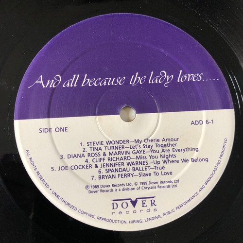 425 - And all because the lady loves….. 14. Great love songs. Dover records. ADD6