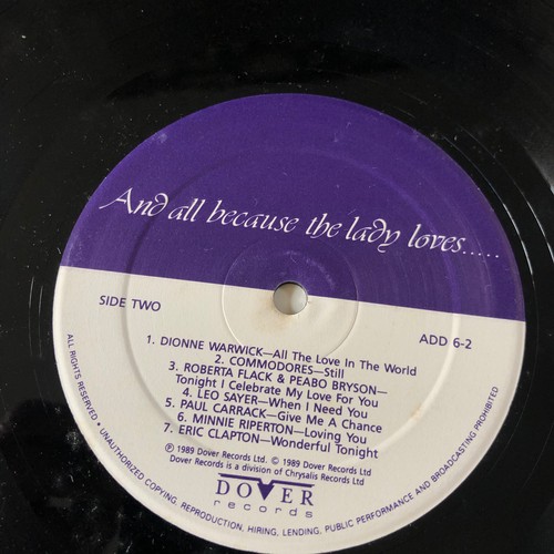 425 - And all because the lady loves….. 14. Great love songs. Dover records. ADD6