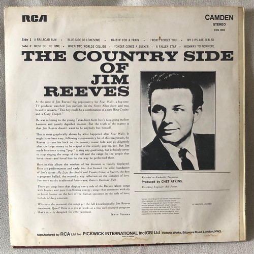 429 - The Country Side of Jim Reeves. Camden stereo RCA CDS1000