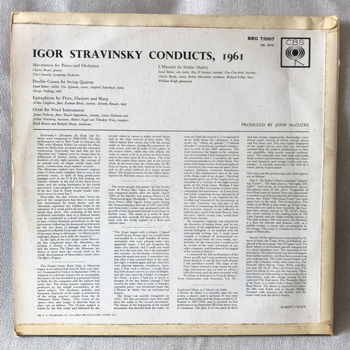 432 - Igor Stravinsky conducts 1961. Moments for piano and Orchestra CBS BRG 72007