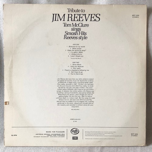 433 - Tribute to Jim Reeves. I love you because… Stereo MFP 5259