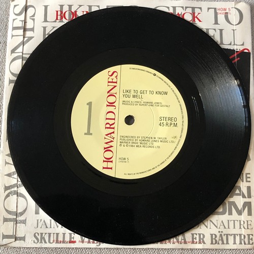 117 - Howard Jones. Like to get to know you well/ Bounce right back. single HOW5