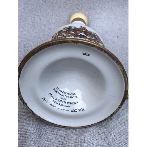 5 - Bell’s Scotch Whisky bell shaped decanter commemorating Charles and Diana by Wade.