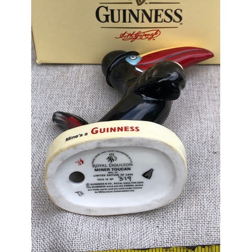 22 - Royal Doulton Guinness Miner Toucan Figurine No. 319 of 2000. Boxed with certificate.