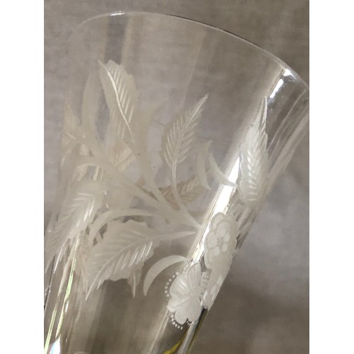 26 - H P Bulmer centenary wheel cut and engraved crystal flute by Webb Corbett for Royal Doulton.